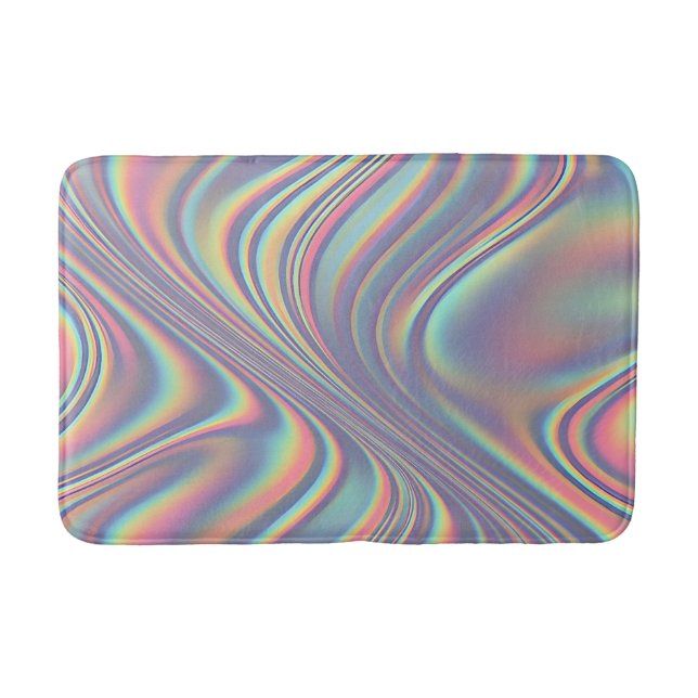 Irisierende holografische Wirbeltextur Badematte (Vorderseite)