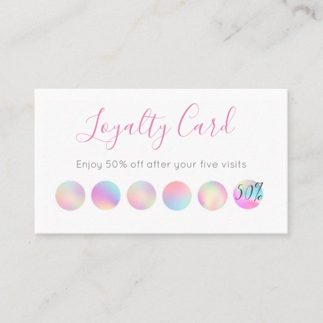 Irisierende Holographic Design Loyalty Card Treuekarte (Vorderseite)