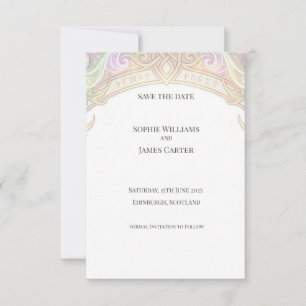 Irisierende keltische Save-the-Date-Karte Save The Date