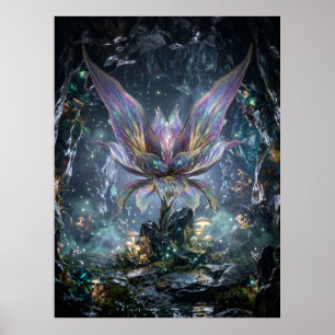 Irisierende Kristall-Blumenhöhle Poster