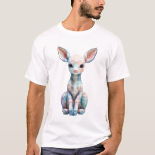 Irisierende Pastell-Fantasie-Rehkitz-Illustration T-Shirt