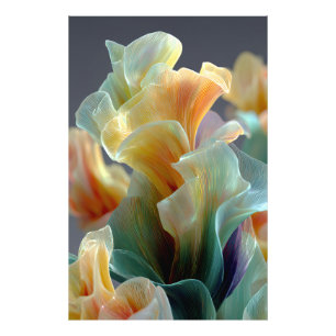 Irisierende Pastell-Regenbogen-Glas-Blütenblätter Fotodruck