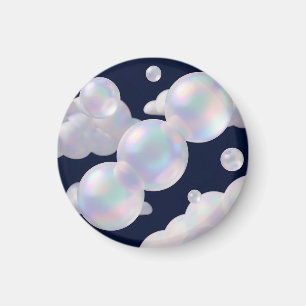 Irisierende Seifenblasen, die dunkelblaue Träume t Magnet