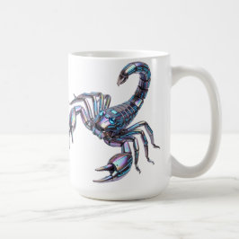 Irisierender Cyber Skorpion Mechanische Kunst Kaffeetasse
