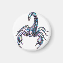 Irisierender Cyber Skorpion Mechanische Kunst Magnet