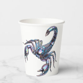 Irisierender Cyber Skorpion Mechanische Kunst Pappbecher