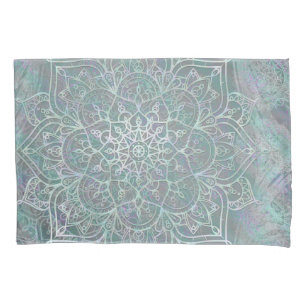 Irisierender Glanz-Mandala Boho Chic Kissenbezug
