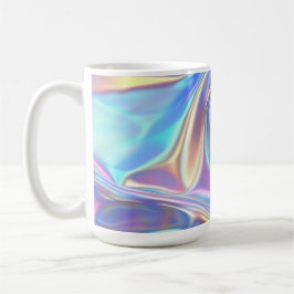 Irisierender glänzender Metallstoff, Blaugrün Gold Kaffeetasse
