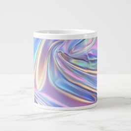 Irisierender glänzender Metallstoff, Türkis Gold L Jumbo-Tasse