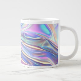 Irisierender glänzender Metallstoff, Türkis Gold L Jumbo-Tasse