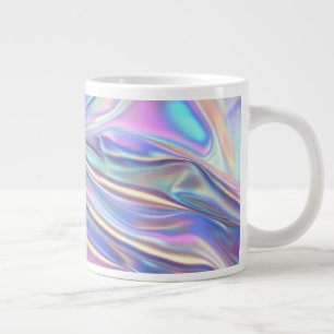 Irisierender glänzender Metallstoff, Türkis Gold L Jumbo-Tasse