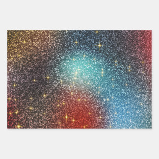 Irisierender Glitzer Geschenkpapier Set