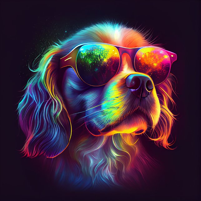 Irisierender Hund-Sonnenbrille-Shirt T-Shirt (Von Creator hochgeladen)