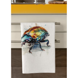 Irisierender Käfer in Wasserfarbe, nach Maß Geschirrtuch