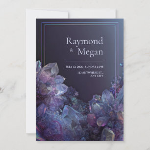 Irisierender Lila Amethyst Holografischer Rahmen Einladung