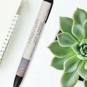 Irisierender Lila Gold Glam Glitter Moderne Salon Kugelschreiber