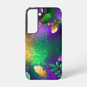 Irisierender Mardi-Gras-Hintergrund mit Perlen Samsung Galaxy Hülle