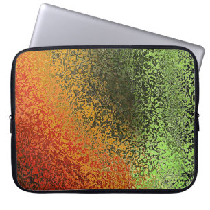 Irisierender Orange- und grüner Laptop-Sieb Laptopschutzhülle