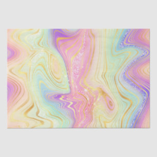 Irisierender Regenbogenverlauf und Goldfolienschic Seidenpapier