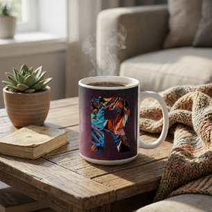 Irisierendes Buchstaben-R-Monogramm: Holografisch Kaffeetasse