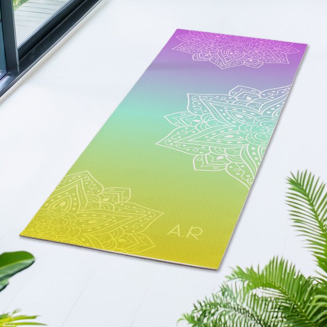 Irisierendes Gradient Asymmetrisches Mandala & Ini Yogamatte (Von Creator hochgeladen)