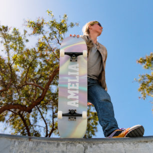 Irisierendes holografisches Pastell-Metallisch Skateboard
