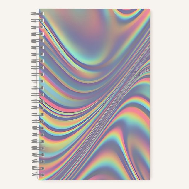 Irisierendes Holografisches Wirbel-Textur Notizbuch (Vorderseite)