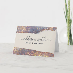 Irisierendes Lila Gold Glam Glitter Danke Karte
