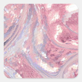 Irisierendes Rosa und Lila Quadratischer Aufkleber
