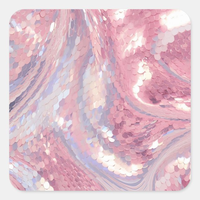 Irisierendes Rosa und Lila  Quadratischer Aufkleber (Vorderseite)