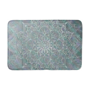 Irisierendes Schimmer Mandala Boho Chic Badematte