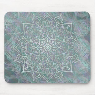 Irisierendes Schimmer Mandala Boho Chic Mousepad