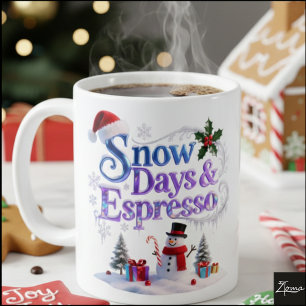 Irisierendes Weihnachten Schnee Tage & Espresso Kaffeetasse