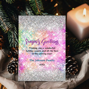 Irisierter pinkfarbener silberner Glitzer Weihnach