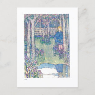 Irisis in the Garden Vintag Illustration Postkarte