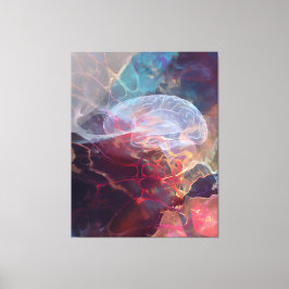 Iriszierender Gehirnnebel - Neuronales Leuchten Ku Leinwanddruck