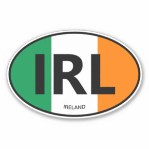 IRL-Ländercode Irish flagge oval vinylcar Aufkleber