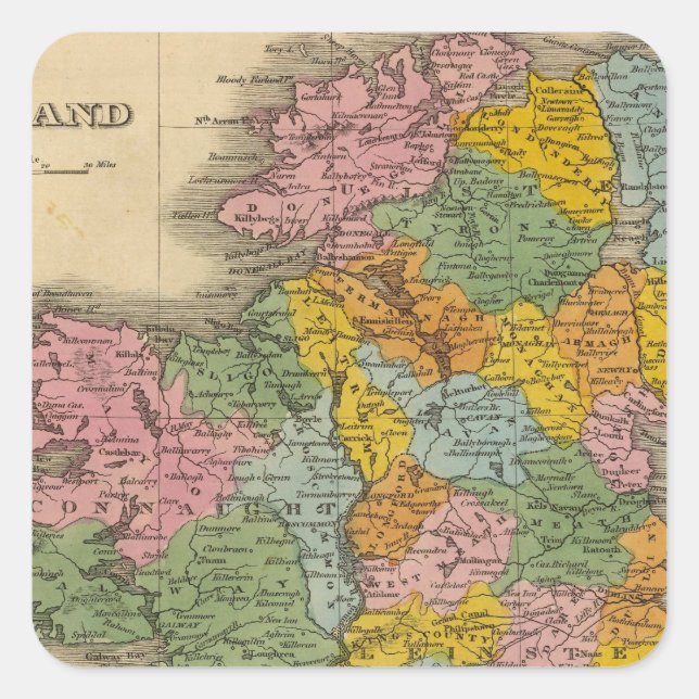 Irland 10 quadratischer aufkleber (Vorderseite)