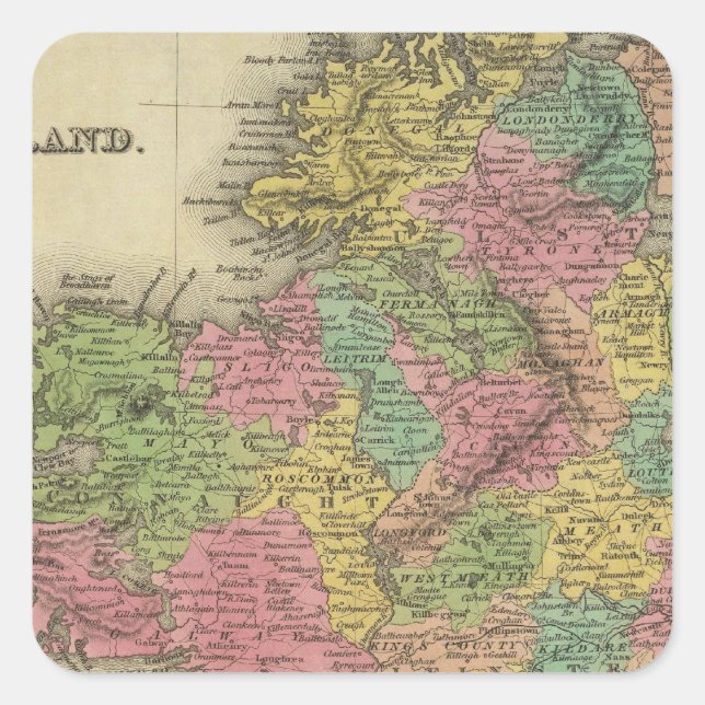 Irland 14 quadratischer aufkleber (Vorderseite)