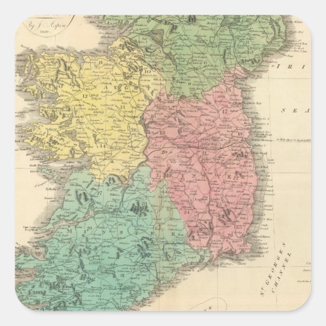 Irland 16 quadratischer aufkleber (Vorderseite)