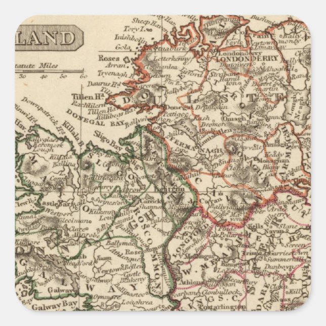 Irland 18 quadratischer aufkleber (Vorderseite)