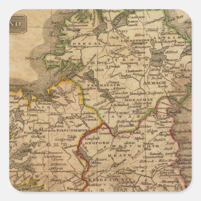 Irland 4 quadratischer aufkleber (Vorderseite)