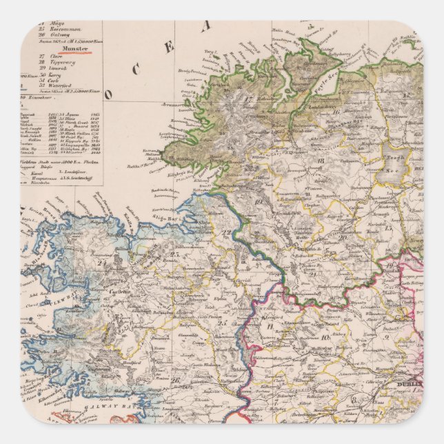 Irland 5 quadratischer aufkleber (Vorderseite)
