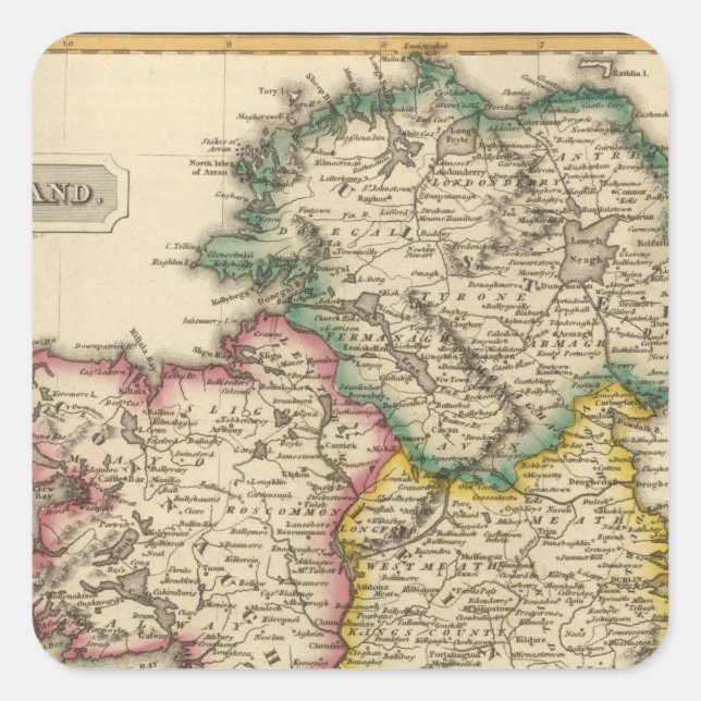 Irland 7 quadratischer aufkleber (Vorderseite)