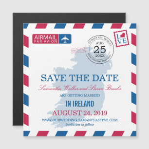 Irland Airmail Save the Date Magneteinladung