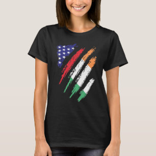 Irland Amerikanische Gewachsene Flagge USA Patriot T-Shirt