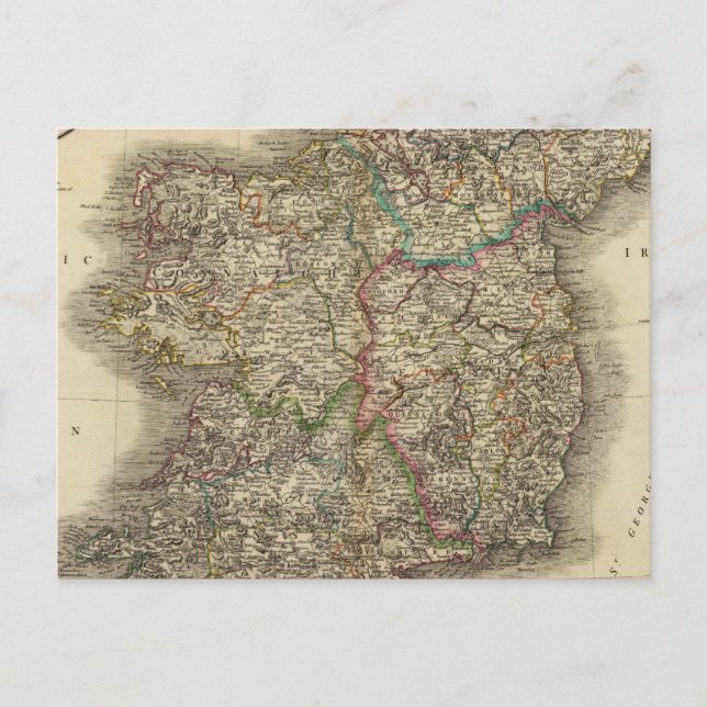 Irland Atlas Map Postkarte (Vorderseite)