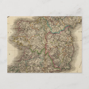 Irland Atlas Map Postkarte