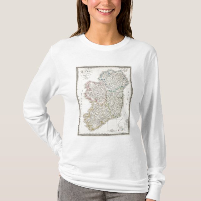 Irland-Atlaskarte T-Shirt (Vorderseite)
