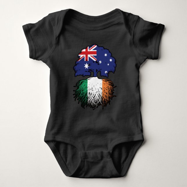 Irland - Australisches Tree Roots-Flag Baby Strampler (Vorderseite)